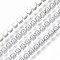 Brass Claw Chains, with ABS Plastic Imitation Pearl Beads, with Spool, Silver, SS6.5, 2~2.1mm, about 10yards/roll(9.14m/roll)