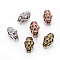 Brass Beads, Skull, Mixed Color, 20x13x14mm, Hole: 5.5mm