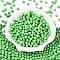 Opaque Baking Paint Glass Beads, Round, Light Green, 5.5x4.5~5mm, Hole: 1mm, about 2500pcs/pound
