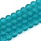 Baking Paint Transparent Glass Bead Strands, Frosted, Round, Deep Sky Blue, 10mm, Hole: 1.3~1.6mm, about 80pcs/strand, 31.4 inch