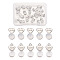 20Pcs 2 Styles Silicone Ear Nuts, Earring Backs, with Brass Findings, Heart, Platinum & Silver, 11.2x6x5.5mm, 10pcs/style