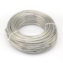 Raw Round Anodized Aluminum Wire, Bendable Metal Craft Wire, for DIY Jewelry Craft Making, Raw, 10 Gauge, 2.5mm, 35m/500g(114.8 Feet/500g)