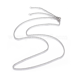 Tarnish Resistant Adjustable 304 Stainless Steel Slider Necklaces, with Rolo Chains and Slider Beads, Stainless Steel Color, 29.5 inch(75cm), 2mm