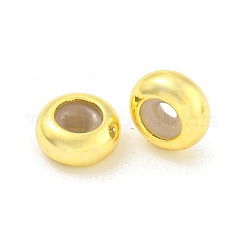 Brass Beads, with Silicone, Rondelle, Real 18K Gold Plated, 8x4mm, Hole: 2mm