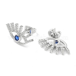 Brass Micro Pave Cubic Zirconia Stud Earrings&nbsp;EJEW-P247-01P