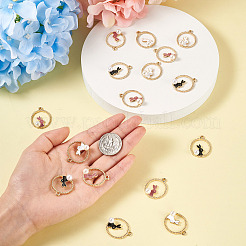 30Pcs 3 Colors Zinc Alloy Enamel Pendants&nbsp;ENAM-KS0001-06