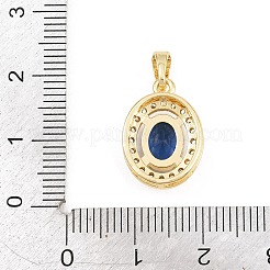Brass Micro Pave Blue Cubic Zirconia Pendants&nbsp;KK-E798-15G