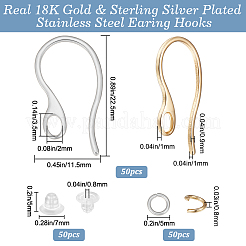 52Pcs 304 Stainless Steel Earring Hooks&nbsp;STAS-BBC0009-94
