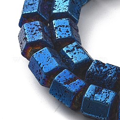Electroplated Natural Lava Rock Beads Strands&nbsp;G-A251-A01-01J