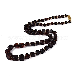 Natural Bloody Amber Nuggets Graduated Beaded Necklaces with Brass Clasps & Seed Beads&nbsp;NJEW-N064-06