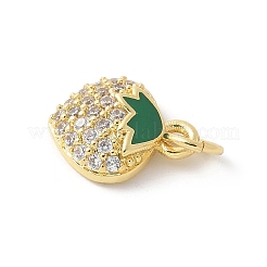 Brass Micro Pave Cubic Zirconia Pendants&nbsp;KK-P294-44G