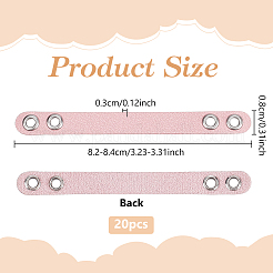 20Pcs Imitation Leather Bag Webbing Straps with Silver Color Plated Metal Eyelets for Bag Accessories&nbsp;DIY-NB0016-35E