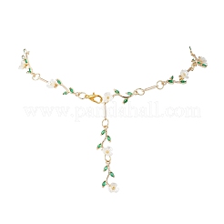 Brass Micro Pave Cubic Zirconia Dangle Stud Earrings & Chain Necklace Sets&nbsp;SJEW-JS01323