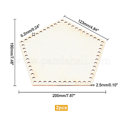2Pcs Pentagon Wooden Basket Bottoms&nbsp;WOOD-PH0001-84