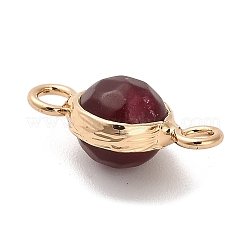 Natural Dyed Natural White Jade Faceted Round Links Connector Charms&nbsp;G-G175-01G-02