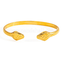 Double Snake 304 Stainless Steel Open Cuff Bangles for Women&nbsp;WG175D4-02