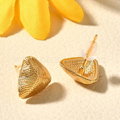 Brass Triangle Stud Earrings&nbsp;EJEW-Z083-03G
