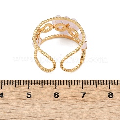 304 Stainless Steel Cuff Rings with Glass Crystal&nbsp;RJEW-V010-04G