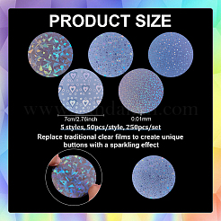 250Pcs 5 Styles Transparent Laser Film for Badge&nbsp;DIY-BC0016-98