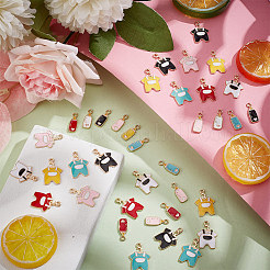 48Pcs 12 Style Alloy Enamel Pendants&nbsp;ENAM-AR0001-38
