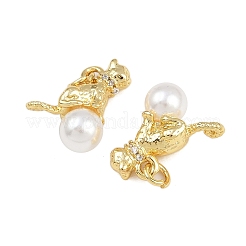 Brass Micro Pave Cubic Zirconia Pendants&nbsp;KK-A269-14G
