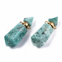 Faceted Natural Amazonite Pendants&nbsp;G-T131-15E