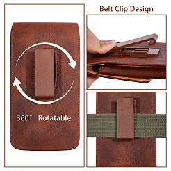 Rectangle Cowhide Mobile Phone Waist Belt Pouches&nbsp;AJEW-WH0596-953B