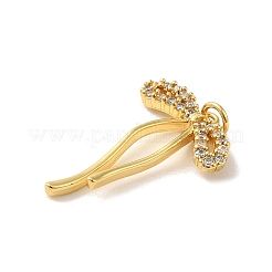 Rack Plating Brass Micro Pave Clear Cubic Zirconia Pendants&nbsp;KK-C047-19G