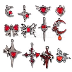 24Pcs 12 Styles Rack Plating Alloy Rhinestone Pendants&nbsp;FIND-SC0016-61