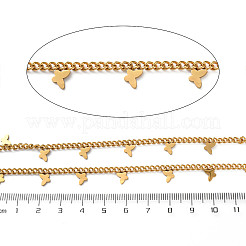 304 Stainless Steel Curb Chains with Butterfly Charm&nbsp;CHS-F020-03G-03