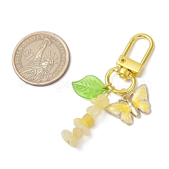 Natural Topaz Jade Chips Pendant Decorations&nbsp;HJEW-JM03258-01