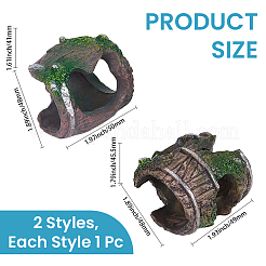 2Pcs 2 Styles Resin Stump Sculpture Display Decorations&nbsp;DJEW-GF0001-86