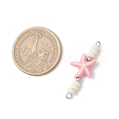 10Pcs 2 Styles Dyed Synthetic Turquoise Starfish Turtle Rondelle Beaded Connector Charms&nbsp;PALLOY-JF04058
