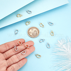 16Pcs 2 Colors Brass Micro Pave Cubic Zirconia Pendants Bails&nbsp;KK-GA0002-08