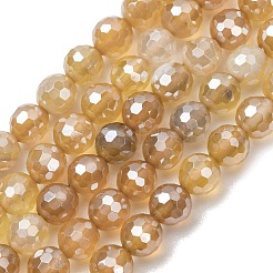 Electroplated Natural Agate Beads Strands&nbsp;G-B191-A07-6mm-08
