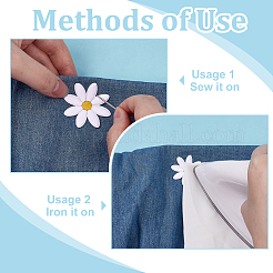 80Pcs 4 Styles Flower Polyester Embroidery Cloth Iron On/Sew On Patches&nbsp;DIY-FG0008-09