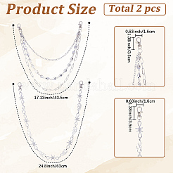 2Pcs 2 Styles Alloy Chain Belts for Pants&nbsp;AJEW-GF0011-94