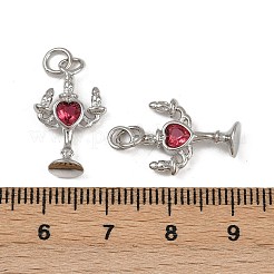 Brass Micro Pave Cubic Zirconia Pendants&nbsp;KK-Z120-02P-2