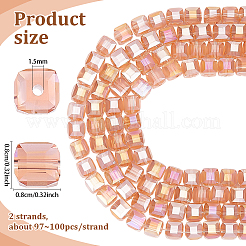 2 Strands Electroplate Glass Beads Strands&nbsp;EGLA-ME0001-03