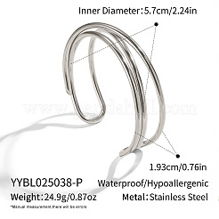 Minimalist 304 Stainless Steel Open Cuff Bracelets for Women&nbsp;VX8424-2