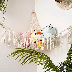 Cotton Macrame Hanging Toy Storage Hammock&nbsp;AJEW-WH0033-72