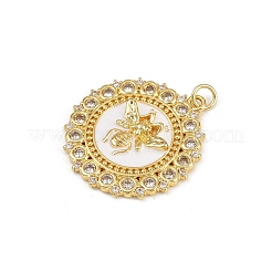 Brass Micro Pave Cubic Zirconia Pendants&nbsp;KK-D424-28H