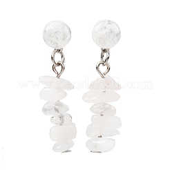 Natural Quartz Crystal Dangle Stud Earrings&nbsp;EJEW-JE06371-09