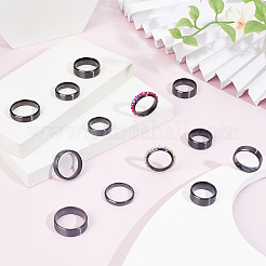 18Pcs 18 Styles Stainless Steel Simple Plain Band Ring for Unisex&nbsp;RJEW-UN0003-01EB