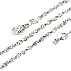 Brass Singapore Chains Necklaces for Women&nbsp;NJEW-D302-36P