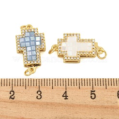 Rack Plating Brass Micro Pave Cubic Zirconia & Shell & Enamel Box Clasps&nbsp;KK-S373-06G