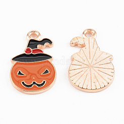 Light Gold Tone Alloy Enamel Pendants&nbsp;ENAM-T018-12
