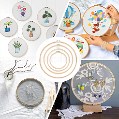 4Pcs 4 Styles Bamboo Cross Stitch Embroidery Hoops&nbsp;DIY-HY0001-76