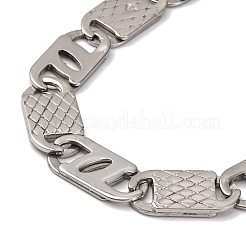 201 Stainless Steel Oval Mariner Link Chain Necklace&nbsp;NJEW-F222-37P-04