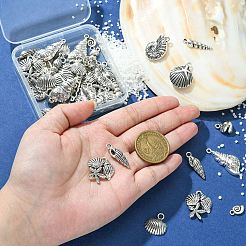 50Pcs 10 Style Tibetan Style Alloy Pendants&nbsp;TIBEP-CJ0003-46